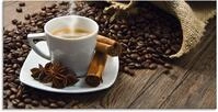Artland Glasbild "Kaffeetasse Leinensack mit Kaffeebohnen" Getr&auml;nke 1 Stk. tlg. in
