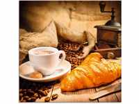 Artland Glasbild "Kaffeetasse mit Croissant", Getränke, (1 St.), in...