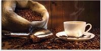 Artland Glasbild "Kaffeetasse und Leinensack auf Tisch" Getr&auml;nke 1 Stk. tlg. in