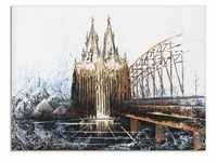Glasbild ARTLAND "Köln Impression" Bilder Gr. B/H: 60 cm x 45 cm, Glasbild