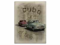 Holzbild ARTLAND "Kuba - Das Taxi" Bilder Gr. B/H/T: 60 cm x 80 cm x 1,2 cm,...
