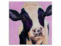 Glasbild ARTLAND "Kuh Lotte" Bilder Gr. B/H: 50 cm x 50 cm, Glasbild Haustiere