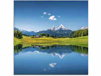 Artland Glasbild "Landschaft in den Alpen", Berge, (1 St.), in verschiedenen...