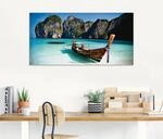 Artland Glasbild "Maya Bay, Koh Phi Phi Leh, Thailand" Boote & Schiffe 1 Stk. tlg. in