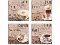 Artland Leinwandbild "Milchkaffee Latte MacchiatoChocolate", Getränke, (4...