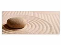 Glasbild ARTLAND "Mini Zen Garten - Sand" Bilder Gr. B/H: 125 cm x 50 cm, Zen,...