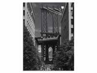 Glasbild ARTLAND "New York Manhattan Bridge II" Bilder Gr. B/H: 60 cm x 80 cm,