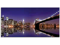 Glasbild ARTLAND "New York Skyline" Bilder Gr. B/H: 60 cm x 30 cm, Amerika, 1...