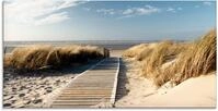 Artland Glasbild "Nordseestrand auf Langeoog - Steg" Strand 1 Stk. tlg. in