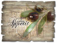 Artland Holzbild "Oliven Guten Appetit", Speisen, (1 St.)