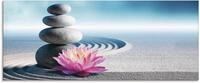 Artland Glasbild "Sand, Lilie und Spa-Steine in Zen-Garten" Zen 1 Stk. tlg. in
