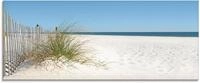 Artland Glasbild "Sch&ouml;ne Sandd&uuml;ne mit Gr&auml;sern und Zaun" Strand 1 Stk. tlg. in