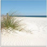Artland Glasbild "Sch&ouml;ne Sandd&uuml;ne mit Gr&auml;sern und Zaun" Strand 1 Stk. tlg. in