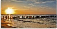 Artland Glasbild "Sch&ouml;ner Sonnenuntergang am Strand" Strand 1 Stk. tlg. in