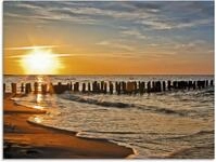 Artland Glasbild "Sch&ouml;ner Sonnenuntergang am Strand" Strand 1 Stk. tlg. in