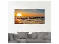 Glasbild ARTLAND "Schöner Sonnenuntergang am Strand" Bilder Gr. B/H: 80 cm x...