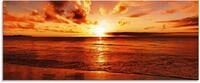Glasbild ARTLAND "Sch&ouml;ner Sonnenuntergang Strand", orange (farbe bild(er):...