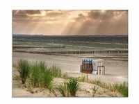 Glasbild ARTLAND "Schwarzer Busch Strand auf Insel Poel" Bilder Gr. B/H: 80 cm...