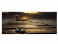 Glasbild ARTLAND "Sonnenaufgang am Schwarzen Meer" Bilder Gr. B/H: 125 cm x 50...