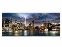 Glasbild ARTLAND "Sonnenaufgang über Manhattan" Bilder Gr. B/H: 125 cm x 50 cm,