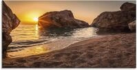 Artland Glasbild "Sonnenuntergang und Strand" Strand 1 Stk. tlg. in verschiedenen