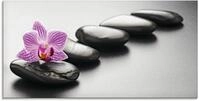 Artland Glasbild "Spa-Konzept mit Zen Steinen und Orchidee" Zen 1 Stk. tlg. in