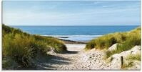 Artland Glasbild "Strand mit Sandd&uuml;nen und Weg zur See" Strand 1 Stk. tlg. in