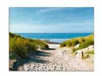 Glasbild ARTLAND "Strand mit Sanddünen und Weg zur See" Bilder Gr. B/H: 80 cm...
