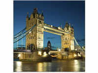 Artland Glasbild "Tower Bridge Abenddämmerung London", Brücken, (1 St.), in
