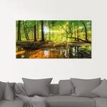 Artland Glasbild "Wald mit Bach" Wald 1 Stk. tlg. in verschiedenen Gr&ouml;&szlig;en