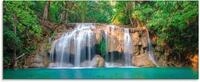 Artland Glasbild "Wasserfall im Wald National Park" Gew&auml;sser 1 Stk. tlg. in