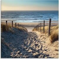 Artland Glasbild "Weg zum Nordseestrand Sonnenuntergang" Strand 1 Stk. tlg. in