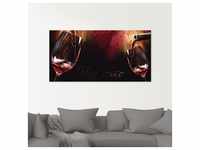 Glasbild ARTLAND "Wein - Rotwein" Bilder Gr. B/H: 125 cm x 50 cm, Getränke, 1...