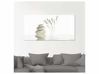 Glasbild ARTLAND "Zen Friede" Bilder Gr. B/H: 100 cm x 50 cm, Zen, 1 St., weiß