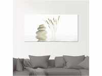 Glasbild ARTLAND "Zen Friede" Bilder Gr. B/H: 60 cm x 30 cm, Zen, 1 St., weiß