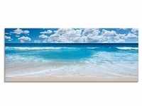 Glasbild ARTLAND "Großartige Strandlandschaft" Bilder Gr. B/H: 125 cm x 50 cm,