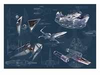 KOMAR Vliestapete "Star Wars Blueprint Dark" Tapeten 400x280 cm (Breite x Höhe) Gr.