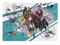 KOMAR Vliestapete "Star Wars Cartoon Collage Wide" Tapeten 400x280 cm (Breite x
