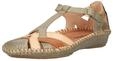 Riemchensandale PIKOLINOS "PIKOLINOS Sandalen Leder", Damen, Gr. 38, sage, Leder,