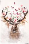Reinders Poster "Hirsch in Blumen"