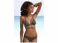 Triangel-Bikini BRUNO BANANI Gr. 40, Cup C/D, grün (oliv) Damen Bikini-Sets...