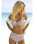 B&uuml;gel-Bandeau-Bikini-Top VENICE BEACH "Paislee", Damen, Gr. 42, Cup C, gr&uuml;n (mint,