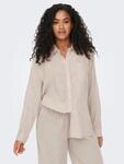 Longbluse ONLY "ONLTOKYO L/S LINEN BLEND SHIRT", Damen, Gr. S, beige (moonbeam), Web,