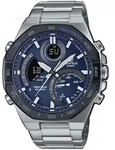 Smartwatch CASIO EDIFICE, bunt (dunkelblau, silberfarben, silberfarben, blau),