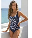 Badeanzug LASCANA, Damen, Gr. 44, Cup D, blau (marine, bedruckt),...