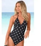 Badeanzug LASCANA "Jada", Damen, Gr. 36, Cup A/B, schwarz-wei&szlig; (schwarz,...