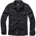 Langarmshirt BRANDIT "Brandit Herren Flanellshirt", Herren, Gr. S, schwarz, 100%