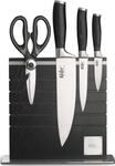 K&auml;fer Magnet-Messerblock 5 Stk. inkl. 3 Messer, 1 Schere, Griffe aus Pakkaholz, f&uuml;r