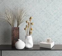 Marburg Vliestapete 3D-Optik Fischgratmuster matt moderne Tapete f&uuml;r Wohnzimmer