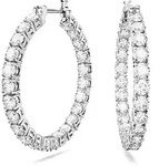 Paar Creolen SWAROVSKI "Matrix", silber (metallfarben, kristallwei&szlig;, kristallwei&szlig;),